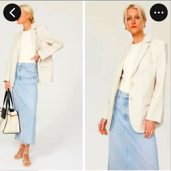 Anine Bing Jackets & Blazers - ANINE BING Oversized Quinn Blazer Off White Size Medium